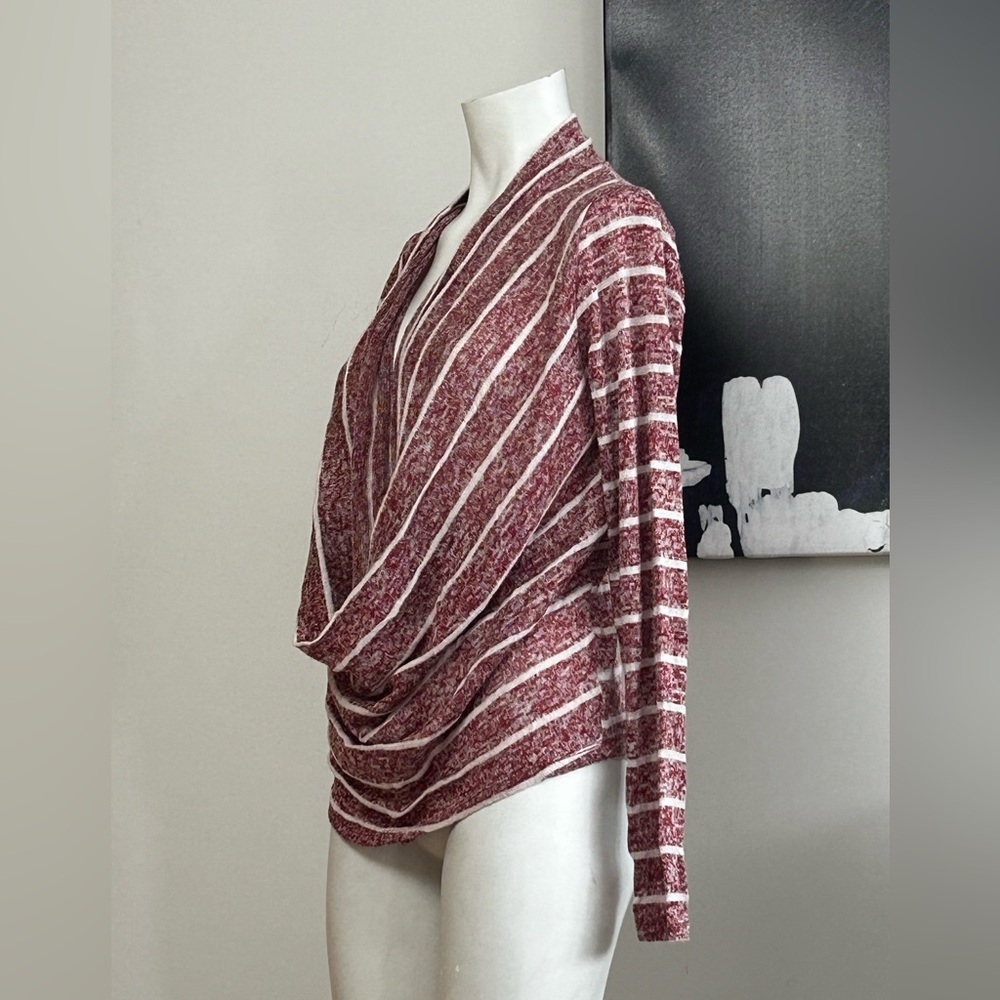 Striped Burgundy Drape Top